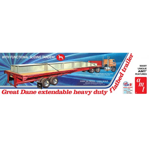 Great Dane Extendable Flat Bed Trailer - AMT 1/25
