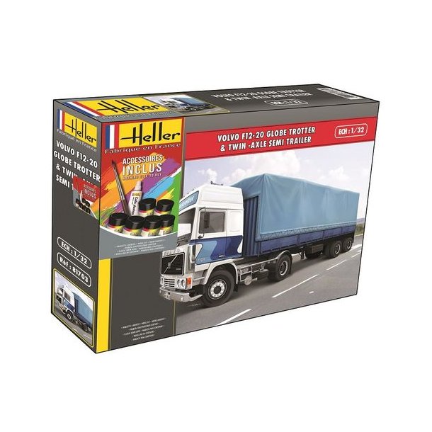 Volvo F12-20 GlobeTrotter &amp; Twinaxle Modelset - Heller 1/32